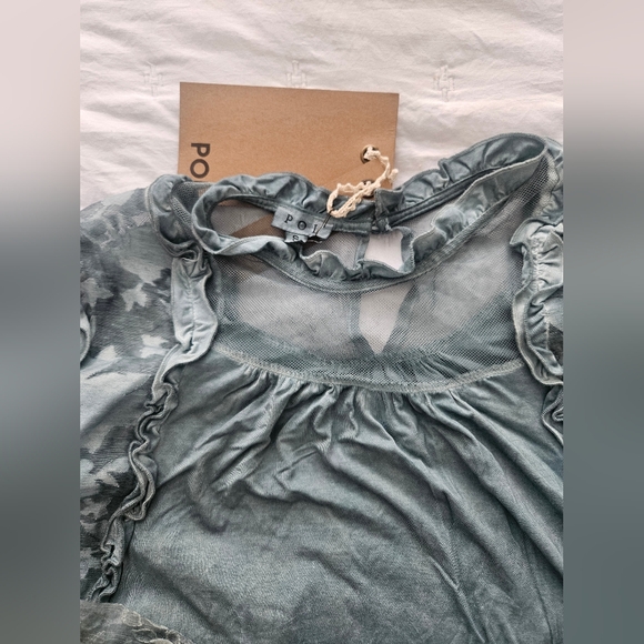 POL Blue Robe Top with Crinkled Texture - Picture 2 of 2